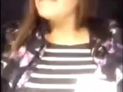 big tit flash at work